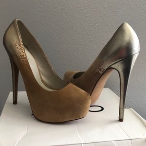 Aldo suede and metallic heels